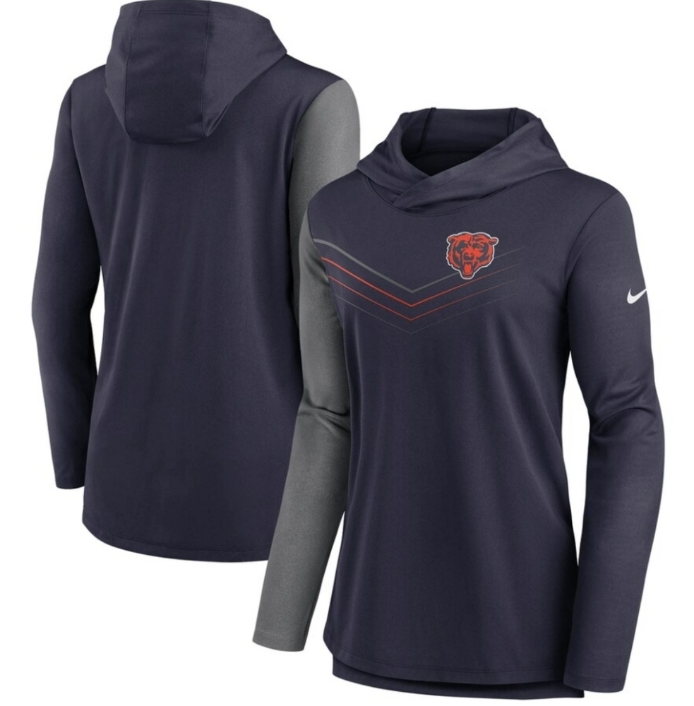 Women's Nike Chicago Bears Chevron Hooded Long Sleve Size Large